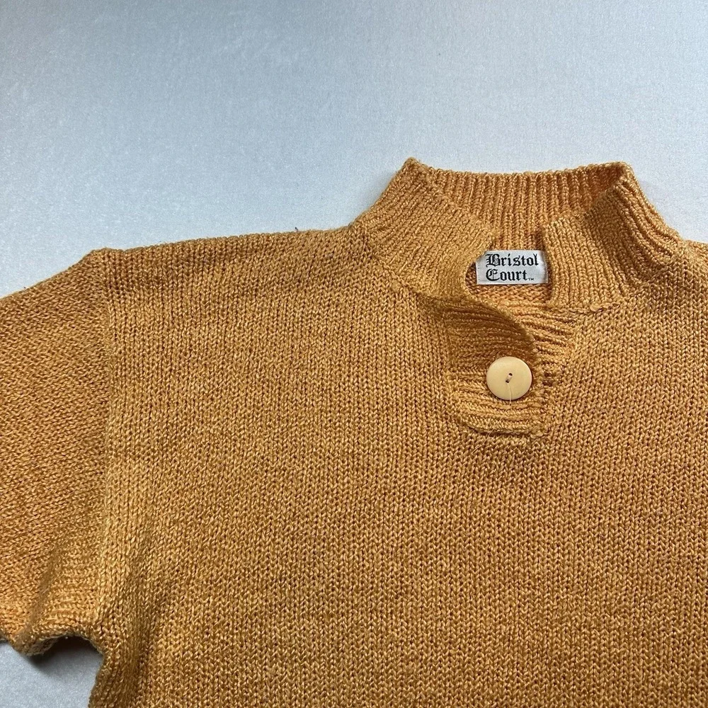 Vintage Bristol Court Orange Sweater Size‎ L Knit Pullover Retro